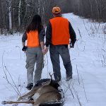 Kathryn Fischer of Fort Frances harvested her first deer at the family hunt camp with her dad, Paul, who had the pleasure of sharing her excitement.