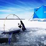 Michael Tilcox of Guelph shows off his Jaw Jacker set-up on Lake Simcoe.