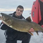 Sam Whaley of Huntsville caught and released this lake trout. Sam saw his clipped fin, figured he was a stocked trout, and the MNRF confirmed it was likely from a 1993 stocking effort.