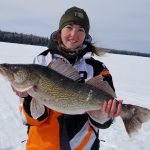 Carissa Mansfield of Sioux Lookout was on Denorwic Lake, seeking crappies. At the end of the day, she was reeling up her line, saw a big red mark on her flasher, lowered it back down, and hooked herself a walleye.