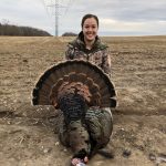 Alex DeClerck of Dashwood harvested this 22-lb tom, which came running across the field to her decoys and ground blind.