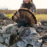 Madeleine Baker of Minden harvested a tom in full strut after watching him eliminate the competition, which included several jakes and two more toms.