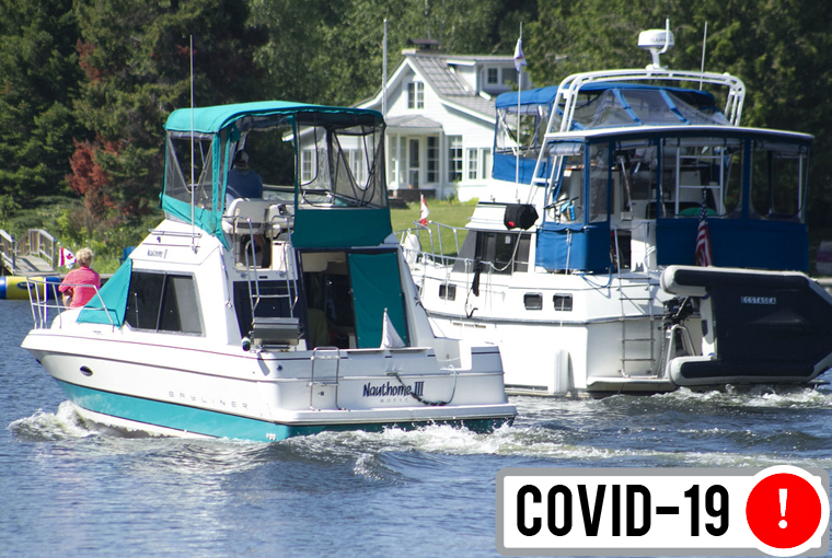 Boats make their way along the Trent Severn Waterway east of Lake Simcoe