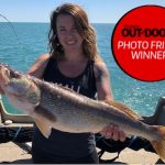 Photo Friday winner Jeremy Hiltz of Ailsa Craig captured the moment his wife, Tessa, caught this 31-inch western Lake Erie walleye on a Bomber Long A on a downrigger.