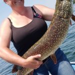 Naomi Rankin of Lion’s Head caught this pike over a small sand bar near her home on the Bruce Peninsula.
