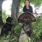 Sonya Kranzl of Bloomfield harvested her first turkey with a bow after being patient for many hours, just one day before the season closed.
