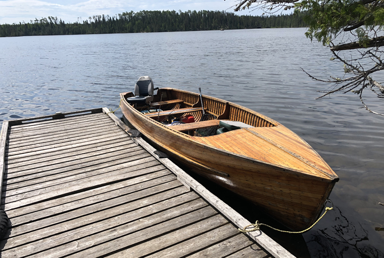 customized ride in a cedar motorboat