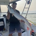Glenn Gaudet of Paris harvested his personal best muskie out of Lighthouse Cove while trolling Lake St. Clair.