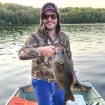 Joel Koepfler of Toronto harvested this smallmouth bass in 20-ft of water on a lake in Zone 15.