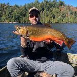 Nathan Corboy of Sault Ste. Marie had a life-long goal accomplished in reeling in this trophy male brook trout weighing 8.2-lbs.