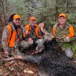 James Cathcart of Mallorytown wasn’t about to let a heart surgery stop him from filling his moose tag. After suffering a heart attack at camp, he returned 20 days later, and felled the moose of his dreams with his sons, Kyle and Cole. 