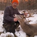 Mike Kane of Cambridge called this little buck in on the second evening of this year’s hunt, under a perfect red sunset in Grey County.