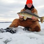 Joel Eppinghaus of Red Lake caught this 29-inch walleye on Red Lake on a solo mission away from a friend’s shack on the ice.