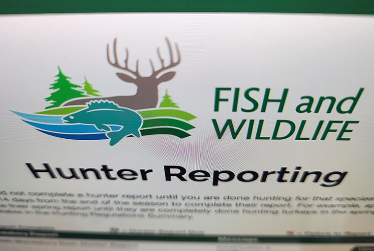 MNRF hunter reporting Fish and Wildlife screen