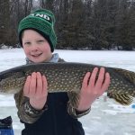 On a great day for ice fishing, Colin Kenny of Walkerton and his son, Colton, caught some nice pike while jigging with a Williams spoon on a small, unnamed lake outside of town.