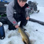 Danny Bacon of Spanish caught and released this beauty walleye on the north channel of Lake Huron using a Junction Tackle jigging spoon.