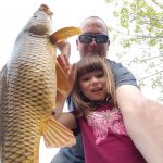 Drew and Lauren Boughton of Winterbourne were not expecting to hook into this brute when they went to their local pond for some father-daughter panfishing.