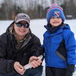 Mike Kroetsch of Kitchener and his son Jordan enjoy fishing the stocked pond at their local rod and gun club using a combo of minnows and worms. The younger angler had just began fishing the year prior, and is now hooked on the pursuit, whether on land or ice.