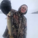 Shane Sullivan of Cobourg shared this photo of his fiancé Alex holding a laker she caught on Drag Lake just 20 minutes into her first ice fishing experience.