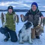 Ayden Veitch of Bracebridge submitted this photo himself and his father, Cory, after their best day of fishing this past hardwater season. Kassee, their four-legged fishing companion, was surely the good luck charm that did the trick.