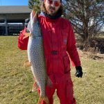 While fishing from Fifty Point Marina this past March, Max Guy of Lynden caught his personal best pike weighing eight-pounds.