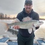 Nadia Najm Dubec of Orléans sent in this photo on behalf of her husband, Olivier Dubuc, an avid angler who landed this seven-pound walleye on his first cast of the evening on the Ottawa River using a Northland Fire-Ball jig.