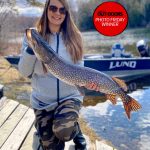 Photo Friday winner, Jayda St-Georges of Sudbury, landed this beauty pike off the dock in Espanola using a Husky Jerk while five months pregnant.