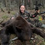 Amy McPherson, a self-guided black bear archery hunter from Red Lake, only had a two-week window to hunt this spring, so she baited heavy to get this bruin to come in during daylight. On the first night in the stand, this guy showed up sooner than expected, but took his sweet time to present a good opportunity for her to shoot with her compound.