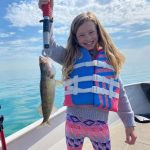 Ryan Sylvestre of Tecumseh snapped this pic of his 10-year-old daughter Ashleigh holding the first walleye she landed while jigging in the Detroit River.