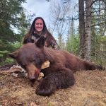 Sioux Lookout hunter Tiana Korobanik harvested this cinnamon bear just a few minutes after getting settled into her stand. It was the first bear she harvested with an Excalibur crossbow.