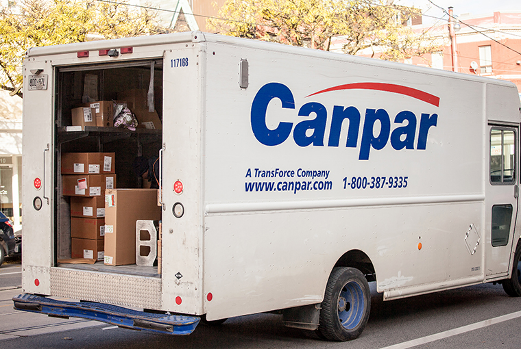 stock image of a Canpar truck