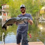 On his final cast of the day, Gavin Trudeau of Barrie hauled in this monster channel catfish to finish a great day of fishing on the Black River near Washago.