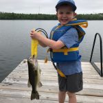 Brandon Vingerhoeds of Kenora sent in this photo of his son Sully, who caught his first fish of the year while fishing from the dock on Rabbit Lake near Kenora using a weedless frog.