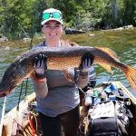 Paul Greff of Tecumseh submitted this photo of his wife Tanya Larmon after she caught a 40.5-inch northern pike in Esnagami Lake north of Nakina using eight-pound mono.