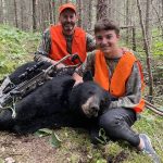 Korey Richardson of London was accompanying Lukas Richardson, 16, on a bear hunt near Hearst when Lukas harvested his first bear with a crossbow. The bear was field dressed at 189 pounds.