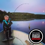 Photo Friday winners Corrie and Cade Bourgoin, 6, of Foresters Falls, were fishing on Whitefish Lake in Algonquin Park when Cade caught his first fish, a rock bass, using a Jitterbug.