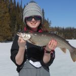 Mike Roy of Cochrane was ice fishing last winter on Laughton Lake with his granddaughter, Katelynn Foley, who managed a 3.5-pound lake trout using a ¾-oz jig with a white skirt tipped with a minnow.