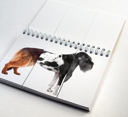 a flip book of dog types