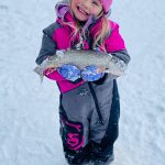Jessica Daynard of Sault Ste. Marie submitted this photo of three-year-old Mackena and her splake, which she caught using her own rod and minnow.