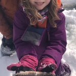 Patrick Wylie of Lanark submitted this photo of Margot Wylie with her first brookie caught through the ice on a back-lake excursion during a PA day with her brother, Caleb.