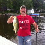 Dave Doucette of Tottenham caught his personal-best largemouth bass on Rice Lake off the dock last summer.