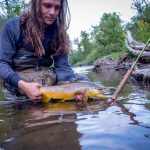 Jordan Pockett of Caledon landed brown trout while dry-fly fishing last season.