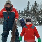 Tyson Kan of McKenzie Island had Family Day fun on Red Lake catching burbot with his kids, Taimen and Mai.