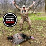 Photo Friday winner, Cindy Webster of Port Perry, was overjoyed to tag out with a big tom down.