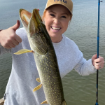 Matt and Sarah Crawford of Ridgetown were in competition on a holiday weekend when Sarah caught this nice pike on Rondeau Bay in Chatham-Kent.