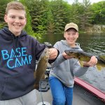 Carter and Jacob Brown of Kanata fished with Dad on Big Gull Lake, catching ‘eyes and smallies. “It’s always a blast when you can put two fish in the net!”