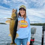 Cheyenne DaSilva of Kenora shows off a beautiful walleye in Kenora.