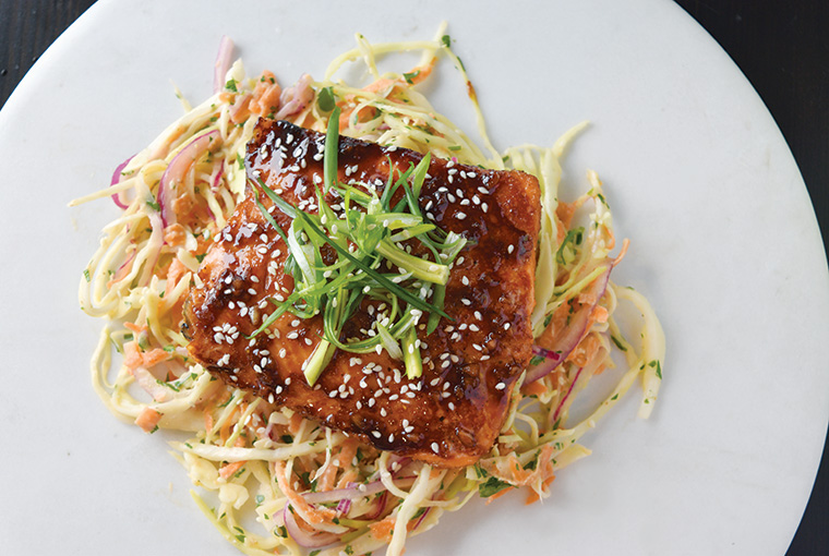 Broiled Arctic char with sesame hoisin glaze