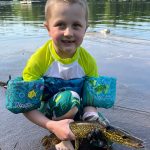 Kristin Findlay of Seeley’s Bay says Dawson caught his first pike on Bob’s Lake while fishing off the dock.