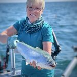 Lisa Tadgell of Port Franks was on Lake Erie at Erieau with her husband Jamie when this beautiful rainbow hit their dipsey line, putting on a great show with lots of jumping out of the water.